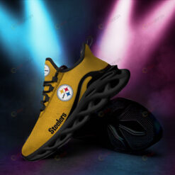 Pittsburgh Steelers Logo Pattern 3D Max Soul Sneaker Shoes In Yellow