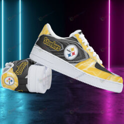 Pittsburgh Steelers Logo Pattern Air Force 1 Printed In Black Yellow