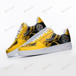 Pittsburgh Steelers Logo Pattern Air Force 1 Printed In Yellow