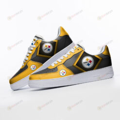 Pittsburgh Steelers Logo Pattern Air Force 1 Printed In Yellow Black