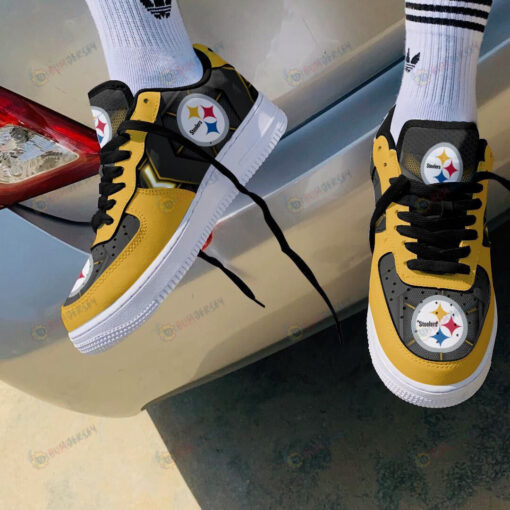 Pittsburgh Steelers Logo Pattern Black Yellow Air Force 1 Printed