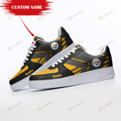 Pittsburgh Steelers Logo Pattern Custom Name Air Force 1 Printed In Yellow Black