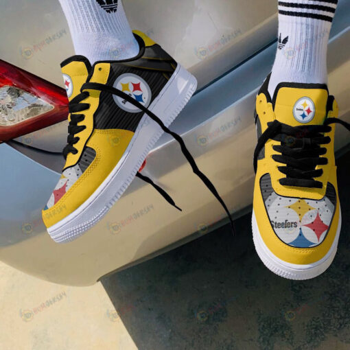 Pittsburgh Steelers Logo Pattern Yellow Black Air Force 1 Printed