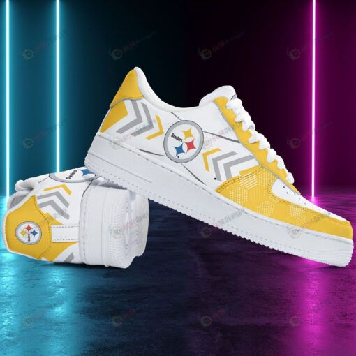 Pittsburgh Steelers Logo Pattern Yellow White Air Force 1 Printed