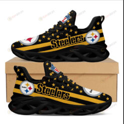 Pittsburgh Steelers Logo Star Pattern 3D Max Soul Sneaker Shoes