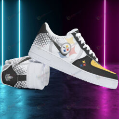 Pittsburgh Steelers Logo Triangle Pattern Air Force 1 Printed In Yellow Black White