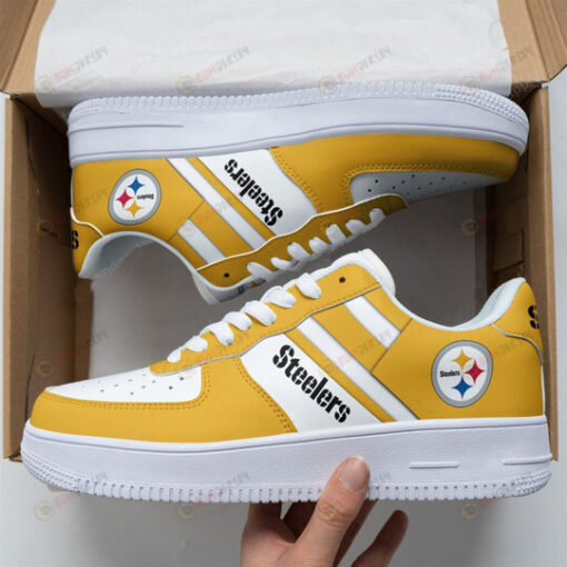 Pittsburgh Steelers Logo White Stripe Pattern Yellow Air Force 1 Printed