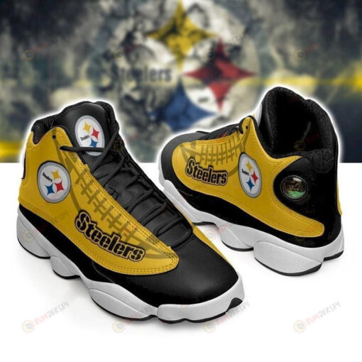 Pittsburgh Steelers Pattern In Yellow And Black Air Jordan 13 Shoes Sneakers