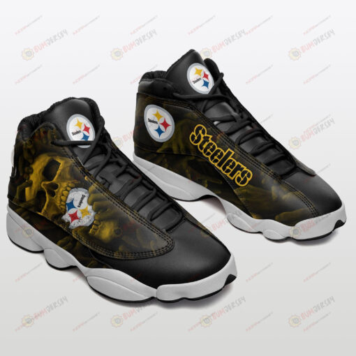 Pittsburgh Steelers Skull Yellow Air Jordan 13 Sneakers Sport Shoes