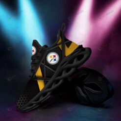 Pittsburgh Steelers Stripe 3D Max Soul Sneaker Shoes In Black