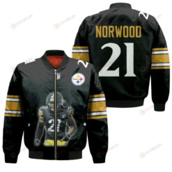 Pittsburgh Steelers Tre Norwood Pattern Bomber Jacket - Black And Yellow