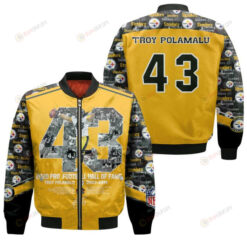 Pittsburgh Steelers Troy Polamalu Bomber Jacket - Yellow