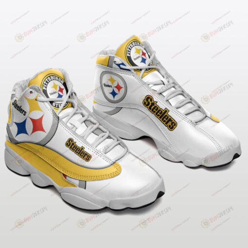 Pittsburgh Steelers White Yellow Air Jordan 13 Sneakers Sport Shoes