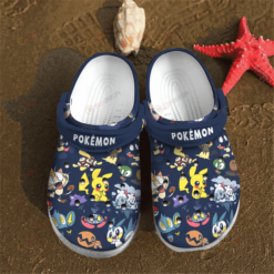 Pokemon Cute Pattern Crocs Classic Clogs Shoes In Navy - AOP Clog