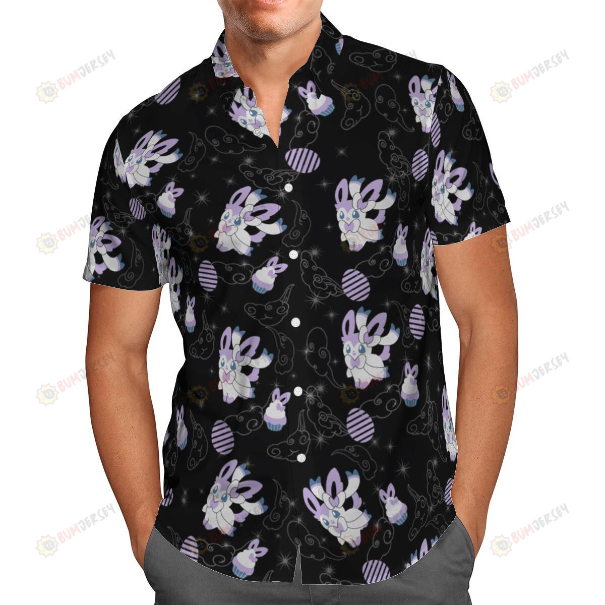 Pokemon Sylveon Short Sleeve Hawaiian Shirt