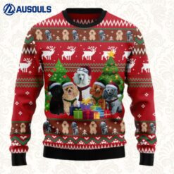 Poodle Family Snow Ugly Sweaters For Men Women Unisex