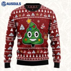 Poop Christmas Tree Emoji Funny Ugly Sweaters For Men Women Unisex