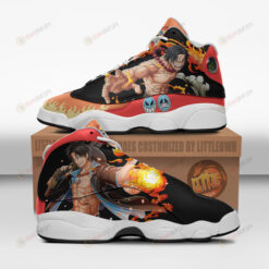 Portgas D Ace Shoes One Piece Anime Air Jordan 13 Shoes Sneakers