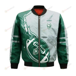 Portland State Vikings Bomber Jacket 3D Printed Flame Ball Pattern