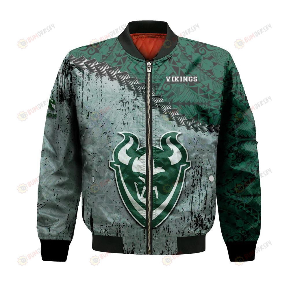 Portland State Vikings Bomber Jacket 3D Printed Grunge Polynesian Tattoo