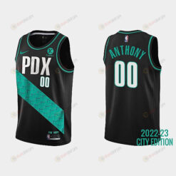 Portland Trail Blazers 00 Custom 2022-23 City Edition Black Men Jersey