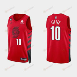 Portland Trail Blazers 10 Nassir Little 2022-23 Statement Edition Red Men Jersey