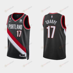 Portland Trail Blazers 17 Shaedon Sharpe 2022-23 Icon Edition Black Men Jersey