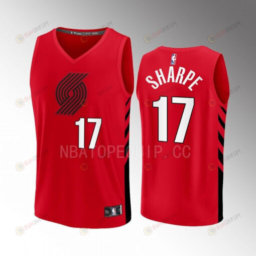 Portland Trail Blazers 17 Shaedon Sharpe Statement Edition Men Jersey 2022-23 Fast Break Player Red