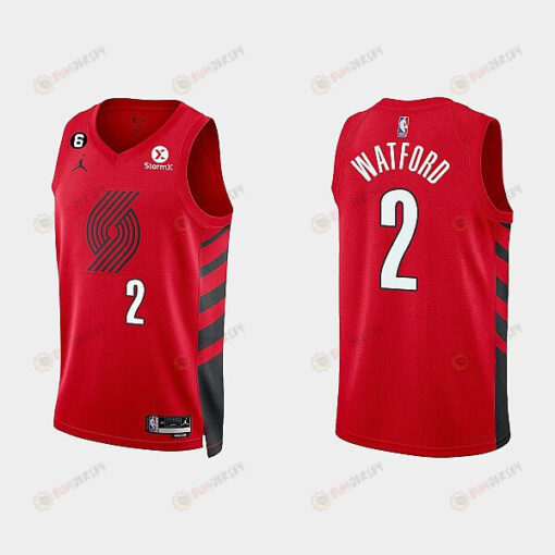 Portland Trail Blazers 2 Trendon Watford 2022-23 Statement Edition Red Men Jersey