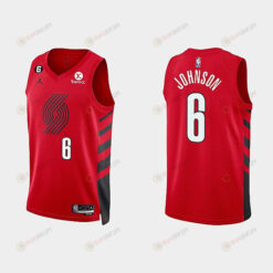 Portland Trail Blazers 6 Keon Johnson 2022-23 Statement Edition Red Men Jersey