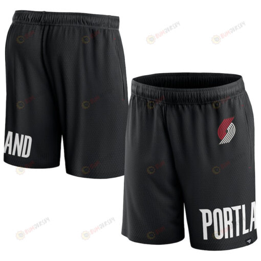 Portland Trail Blazers Black Free Throw Mesh Shorts - Men