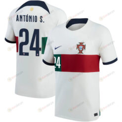 Portugal National Team 2022-23 Ant?nio Silva 24 Away Men Jersey - White