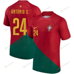 Portugal National Team 2022-23 Ant?nio Silva 24 Home Men Jersey - Red/Green