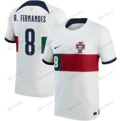 Portugal National Team 2022-23 Bruno Fernandes 8 Away Men Jersey - White