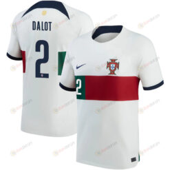 Portugal National Team 2022-23 Diogo Dalot 2 Away Men Jersey - White