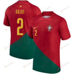 Portugal National Team 2022-23 Diogo Dalot 2 Home Men Jersey - Red