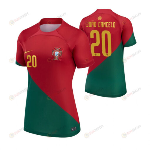 Portugal National Team 2022-23 Joao Cancelo 20 Home Women Jersey - Red