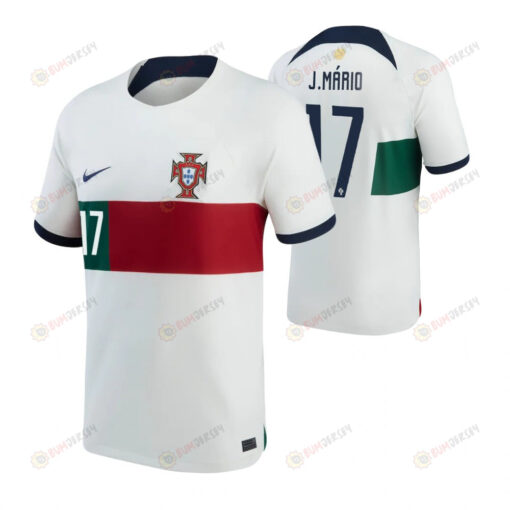 Portugal National Team 2022-23 Joao Mario 17 Away Men Jersey - White