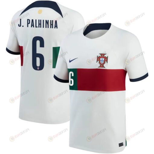 Portugal National Team 2022-23 Jo?o Palhinha 6 Away Men Jersey - White