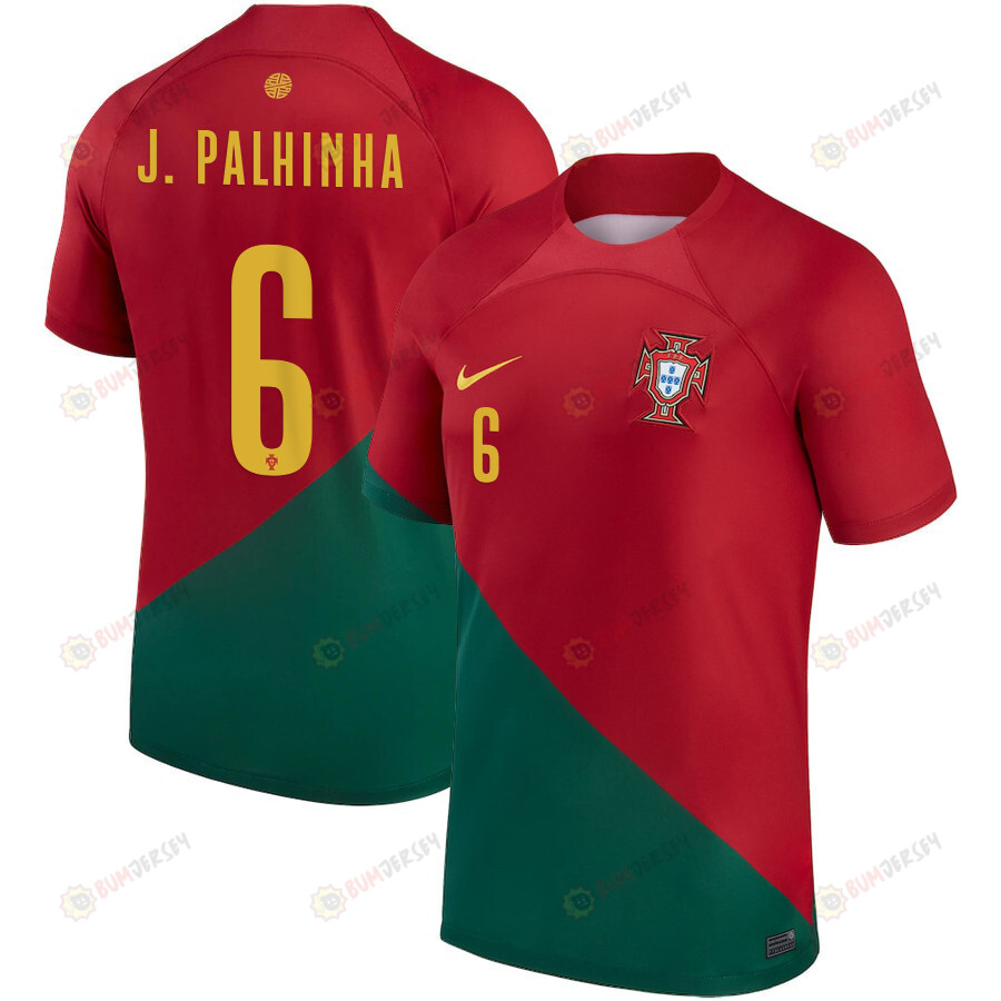 Portugal National Team 2022-23 Jo?o Palhinha 6 Home Men Jersey - Red/Green
