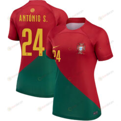 Portugal National Team 2022-23 Qatar World Cup Ant?nio Silva 24 Home Women Jersey