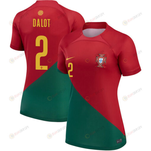 Portugal National Team 2022-23 Qatar World Cup Diogo Dalot 2 Home Women Jersey