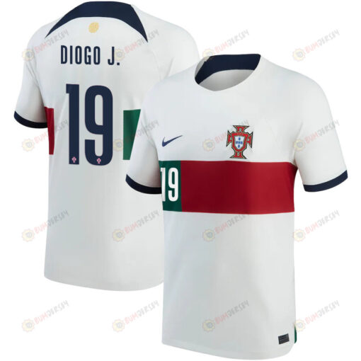 Portugal National Team 2022-23 Qatar World Cup Diogo Jota 19 Away Jersey - Youth