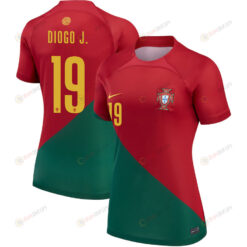 Portugal National Team 2022-23 Qatar World Cup Diogo Jota 19 - Home Women Jersey