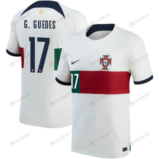 Portugal National Team 2022-23 Qatar World Cup Gon?alo Guedes 17 Away Jersey - Youth