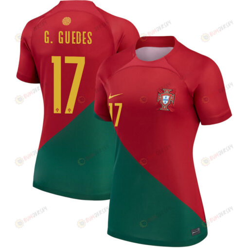 Portugal National Team 2022-23 Qatar World Cup Gon?alo Guedes 17 - Home Women Jersey