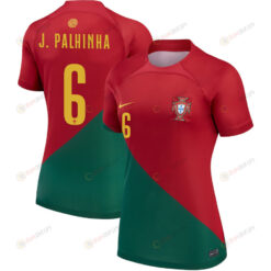 Portugal National Team 2022-23 Qatar World Cup Jo?o Palhinha 6 Home Women Jersey