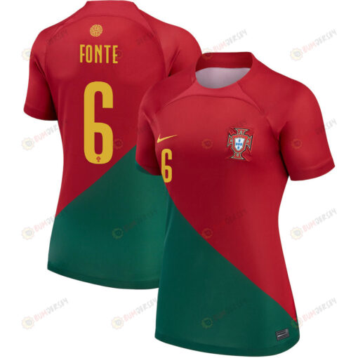 Portugal National Team 2022-23 Qatar World Cup Jos? Fonte 6 - Home Women Jersey