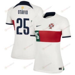 Portugal National Team 2022-23 Qatar World Cup Ot?vio 25 Away Women Jersey