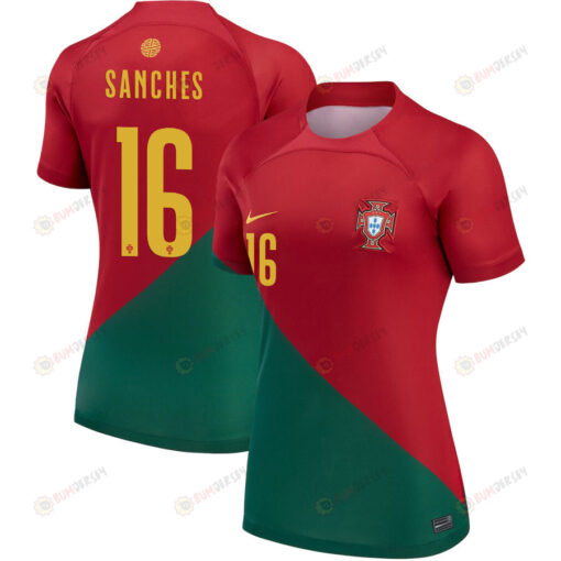 Portugal National Team 2022-23 Qatar World Cup Renato Sanches 16 - Home Women Jersey